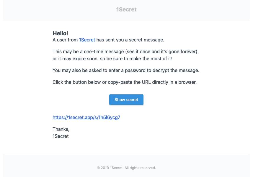 How 1Secret works - Opening from email